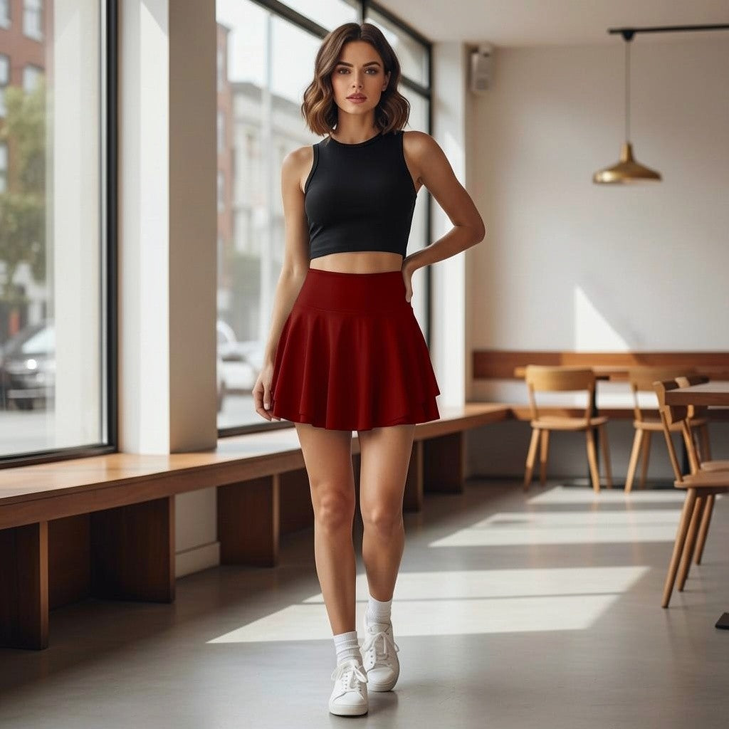 Tennis Skirt with Integrated Shorts - Comfy, Stylish and Sporty