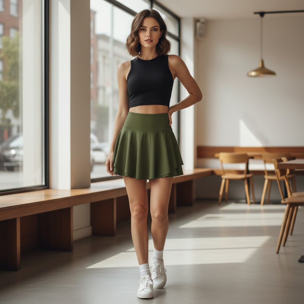 Tennis Skirt with Integrated Shorts - Comfy, Stylish and Sporty