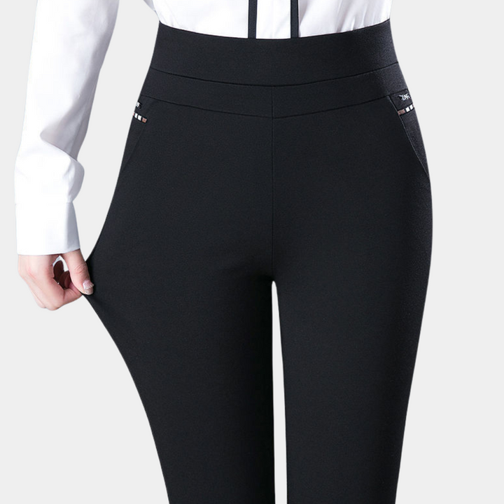 High-Waisted Stretch Trousers