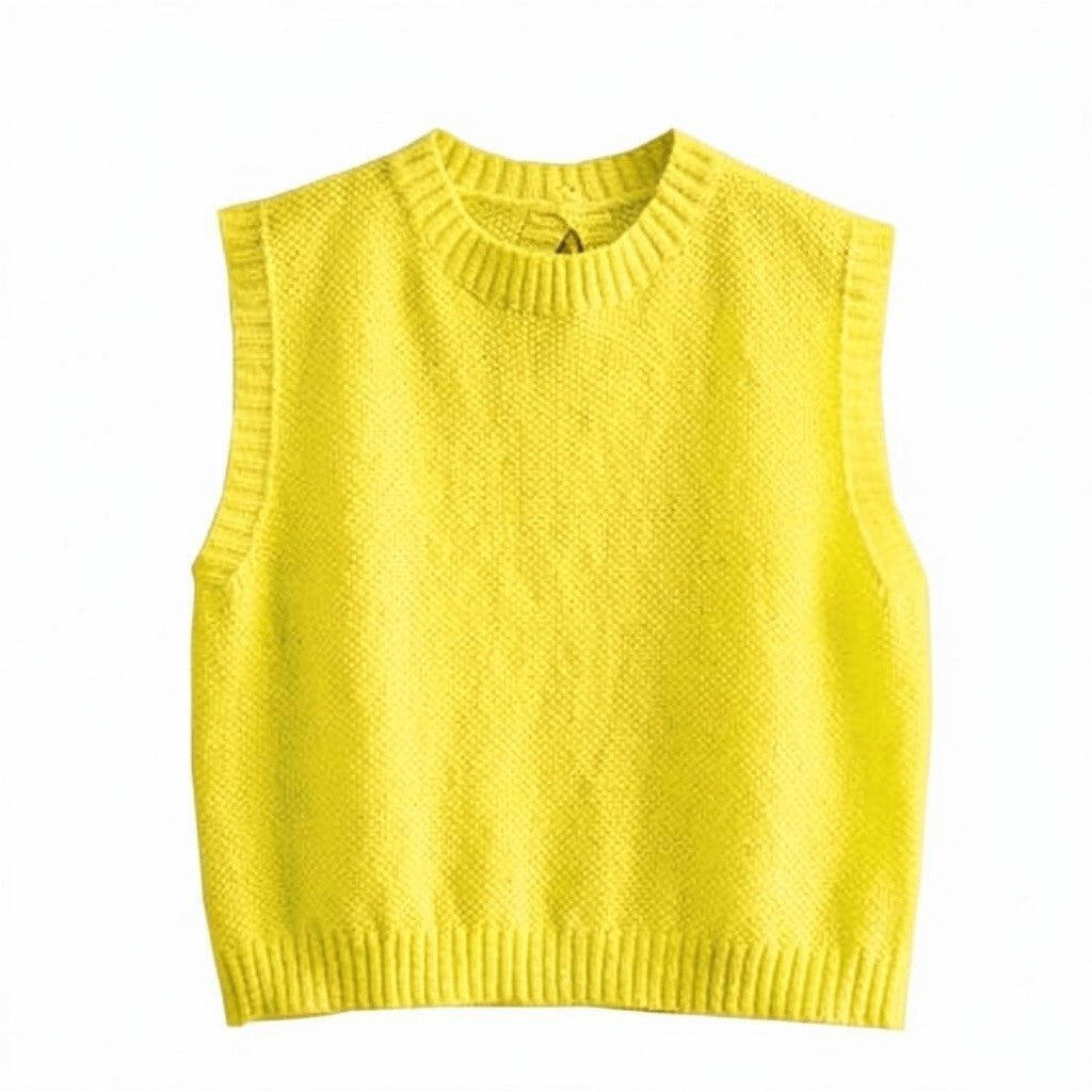 Knitted Summer Top with Open Back for Women