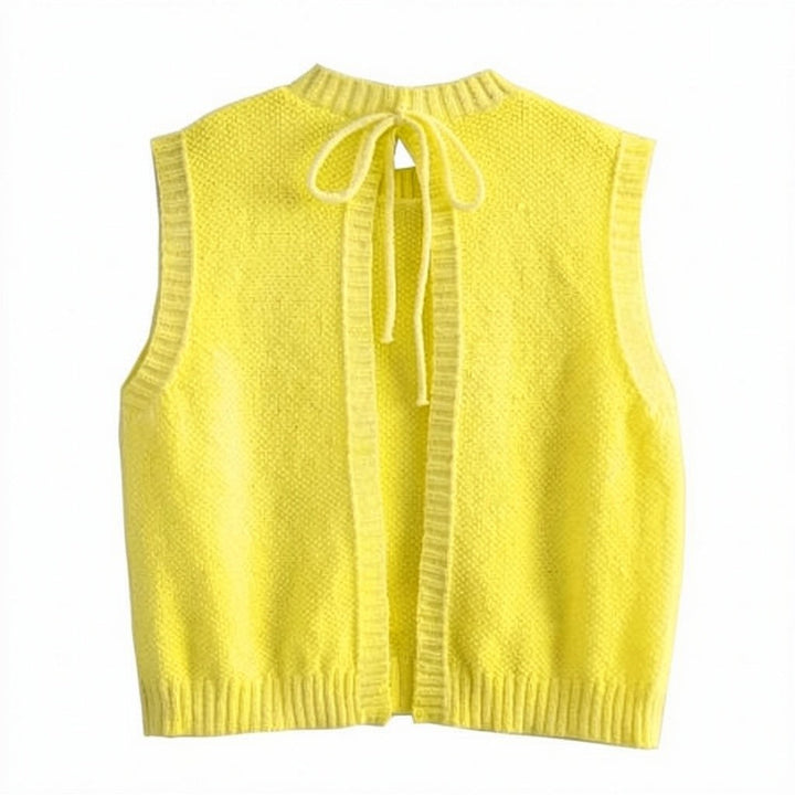 Knitted Summer Top with Open Back for Women