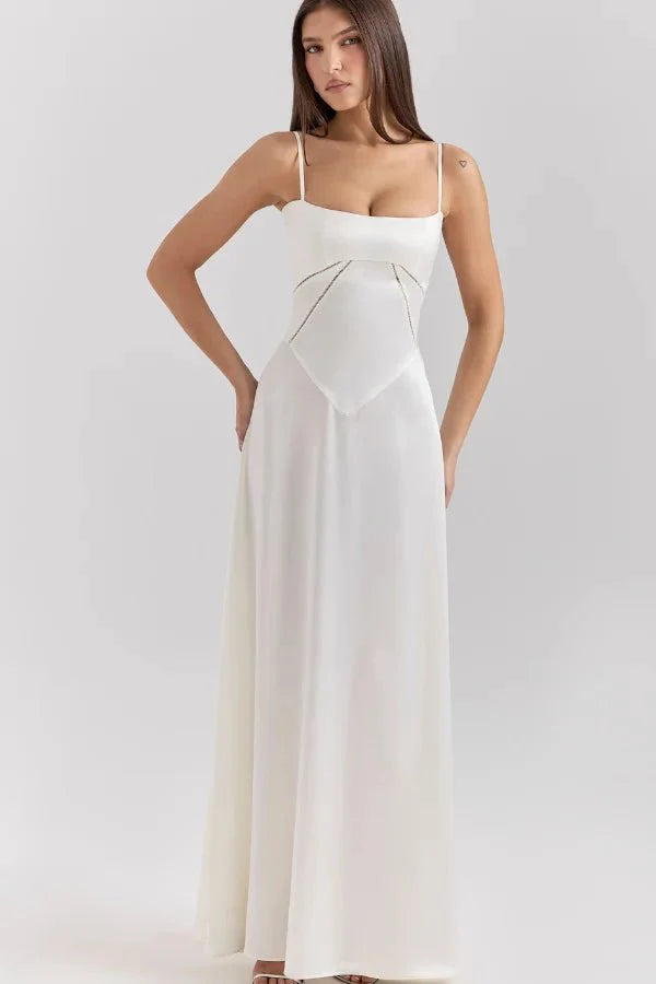 The Silky Satin Corset Maxi Dress