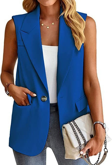 Sleeveless Blazer Vest Tailored Women's Waistcoat