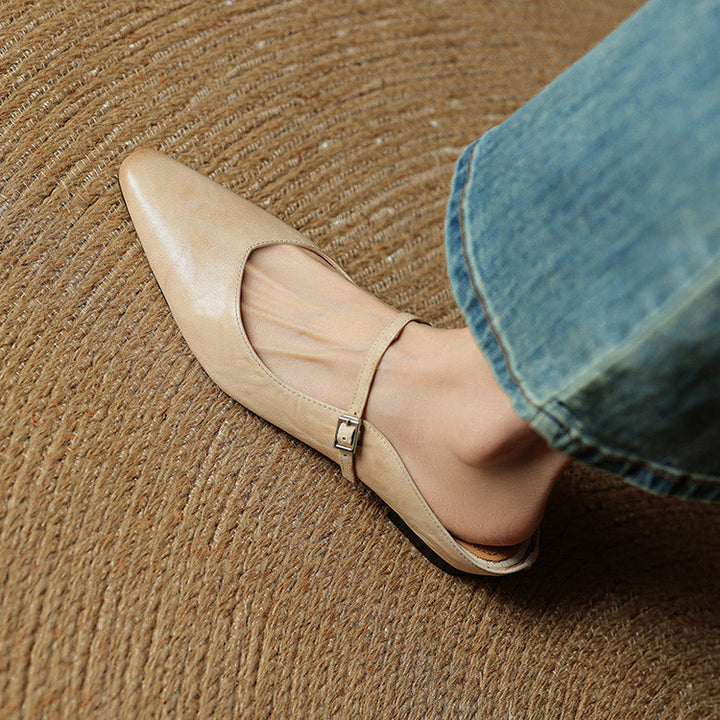 Women Genuine Leather Slip-On Mules