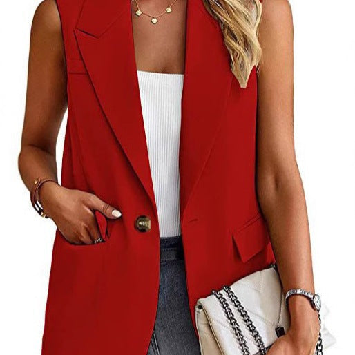 Sleeveless Blazer Vest Tailored Women's Waistcoat