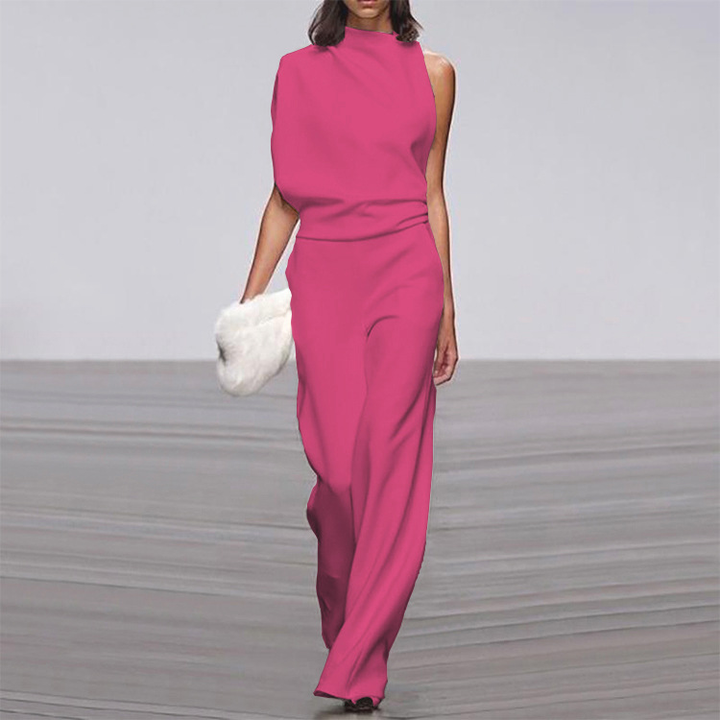 One-Shoulder Wide-Leg Jumpsuit Chic Women's Jumpsuit
