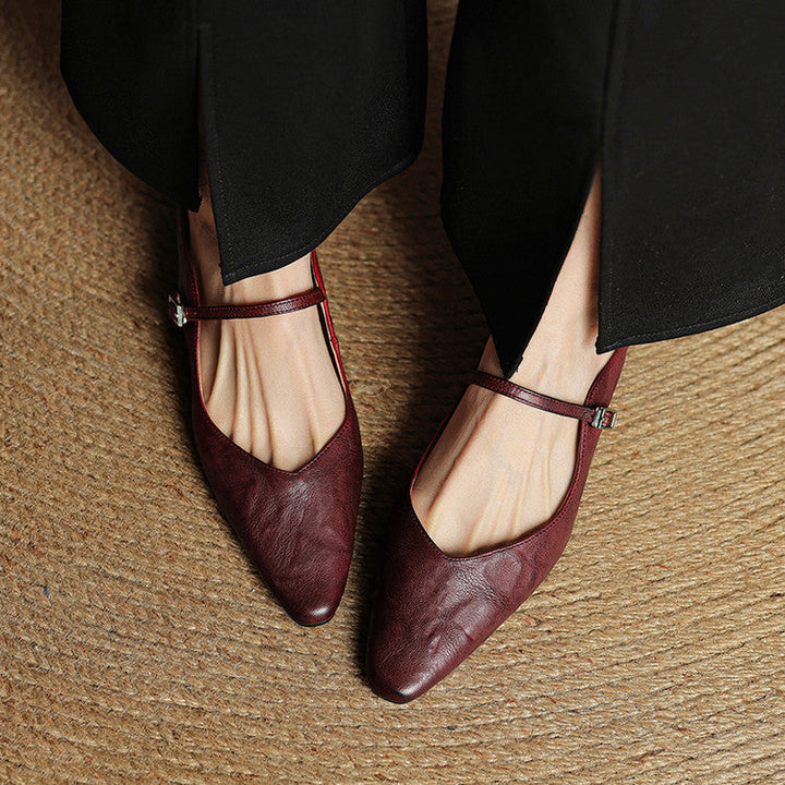 Women Genuine Leather Slip-On Mules
