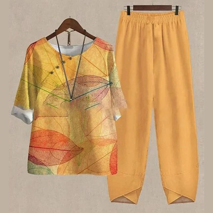 Button-Down & Palazzo Pant Set Summer Women's Set