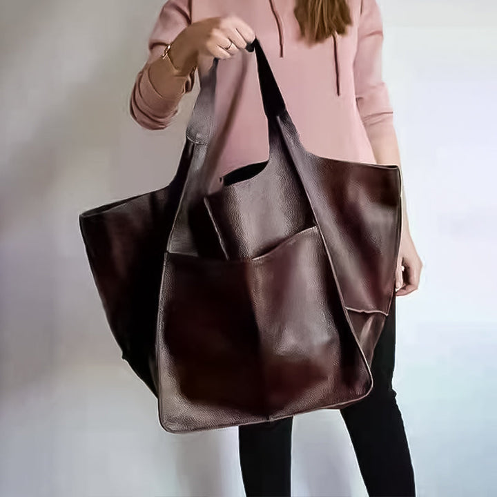 Oversized Leather Vintage Shoulder Bag