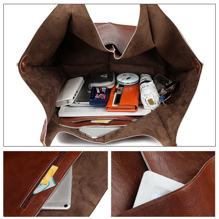Oversized Leather Vintage Shoulder Bag