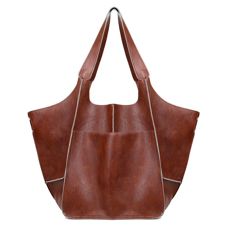 Oversized Leather Vintage Shoulder Bag