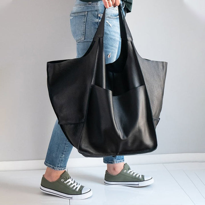 Oversized Leather Vintage Shoulder Bag
