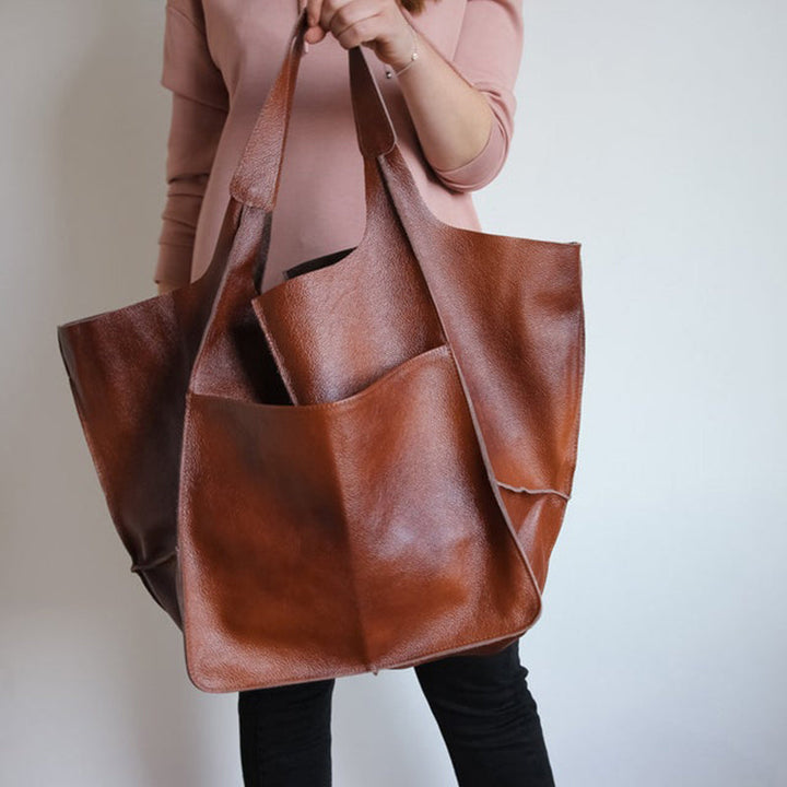 Oversized Leather Vintage Shoulder Bag