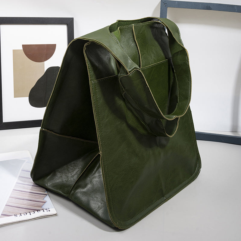 Oversized Leather Vintage Shoulder Bag