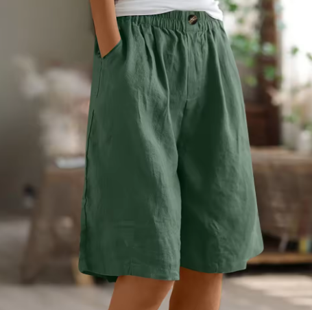 Wide Leg Bermuda Shorts with Pockets Women's Shorts