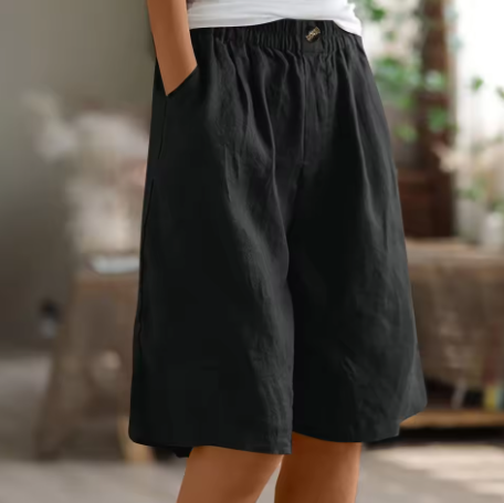 Wide Leg Bermuda Shorts with Pockets Women's Shorts
