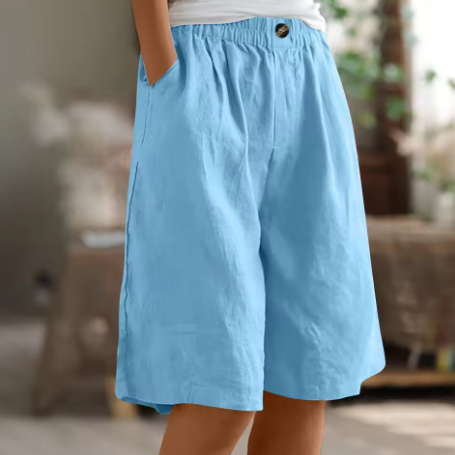 Wide Leg Bermuda Shorts with Pockets Women's Shorts