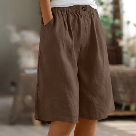 Wide Leg Bermuda Shorts with Pockets Women's Shorts