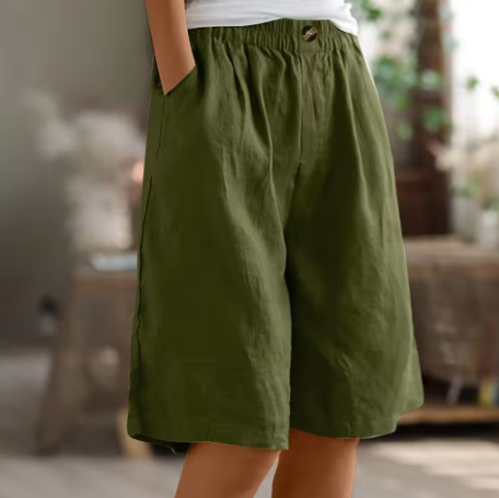 Wide Leg Bermuda Shorts with Pockets Women's Shorts
