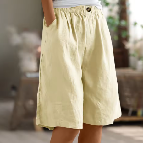 Wide Leg Bermuda Shorts with Pockets Women's Shorts