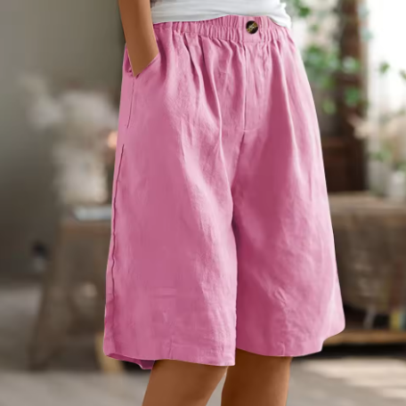 Wide Leg Bermuda Shorts with Pockets Women's Shorts