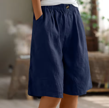 Wide Leg Bermuda Shorts with Pockets Women's Shorts