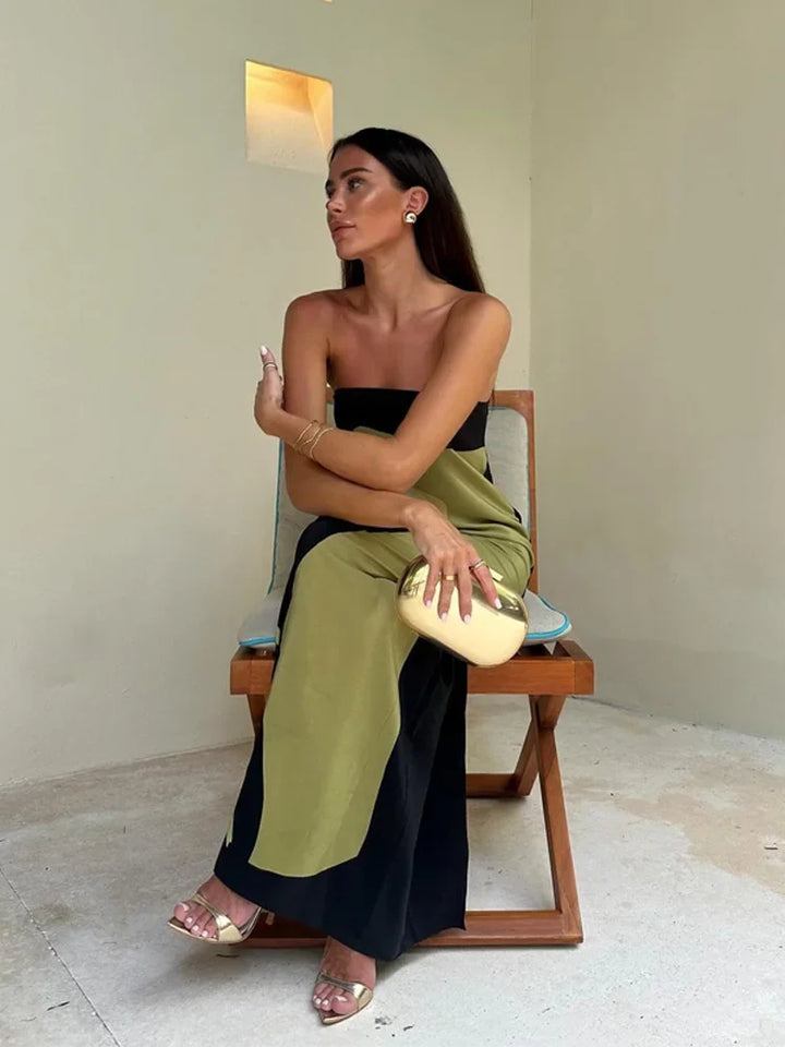 Strapless Maxi Dress with Print