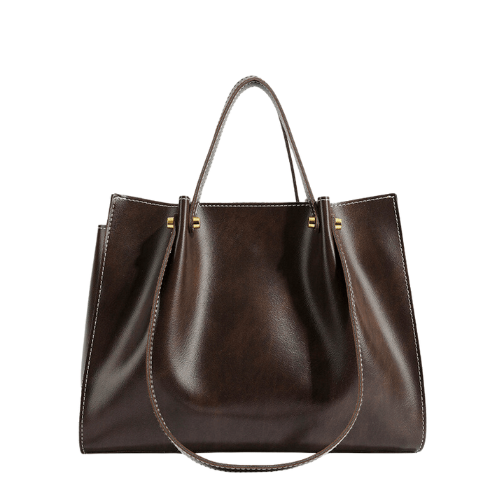 Spacious Shoulder Bag Vegan Leather - Handmade, Elegant and Functional