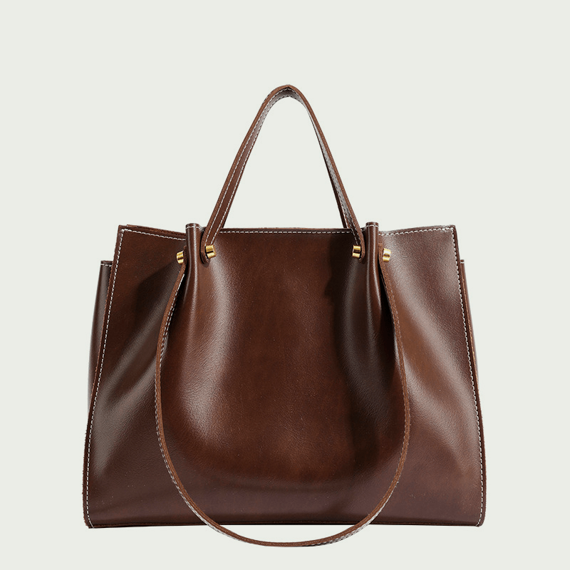 Spacious Shoulder Bag Vegan Leather - Handmade, Elegant and Functional