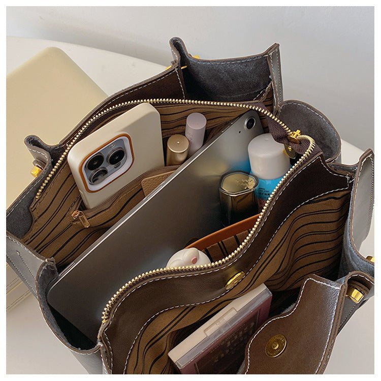 Spacious Shoulder Bag Vegan Leather - Handmade, Elegant and Functional