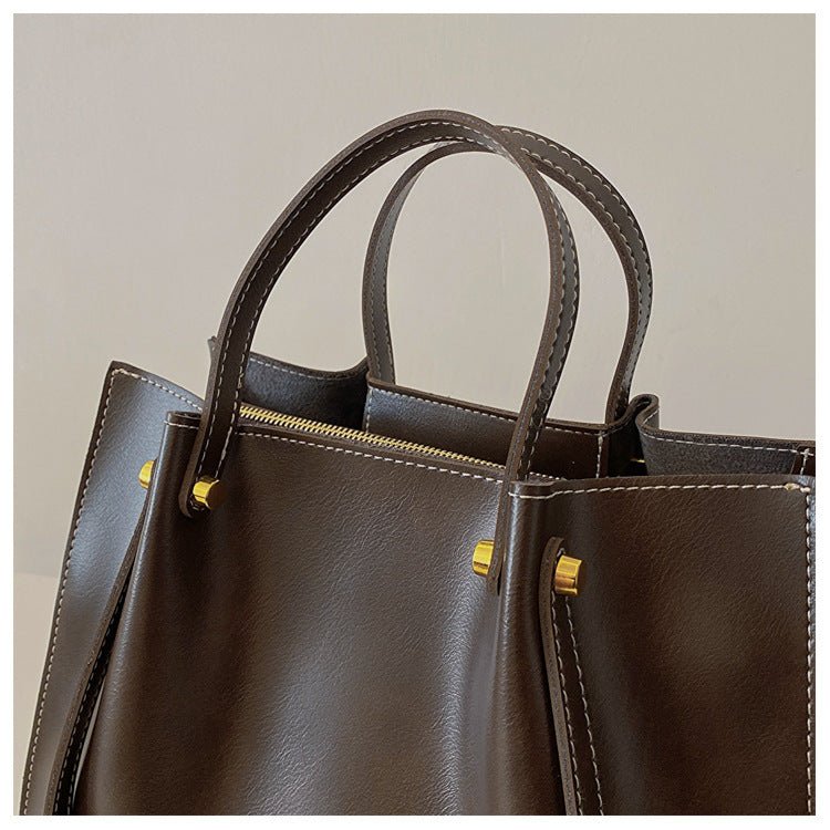 Spacious Shoulder Bag Vegan Leather - Handmade, Elegant and Functional