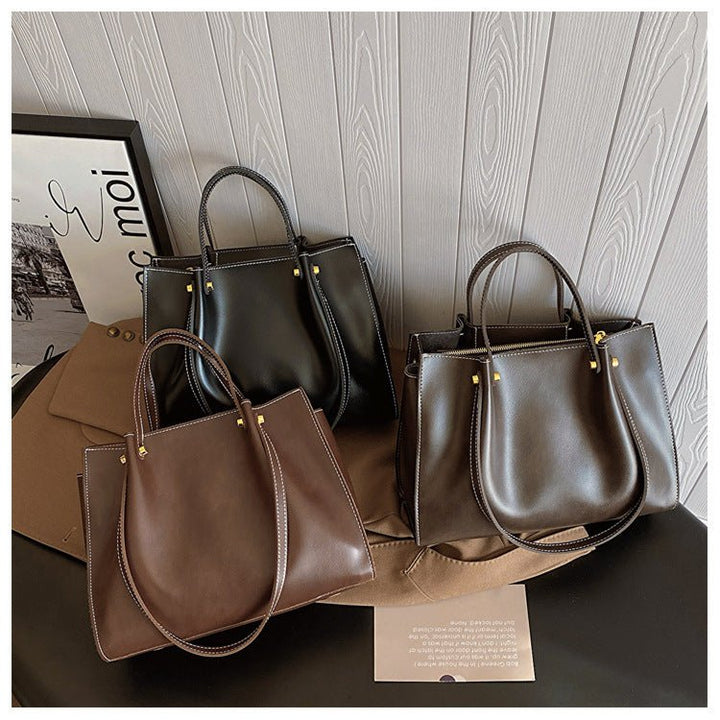 Spacious Shoulder Bag Vegan Leather - Handmade, Elegant and Functional