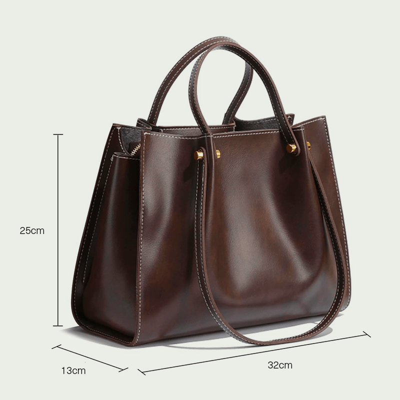 Spacious Shoulder Bag Vegan Leather - Handmade, Elegant and Functional