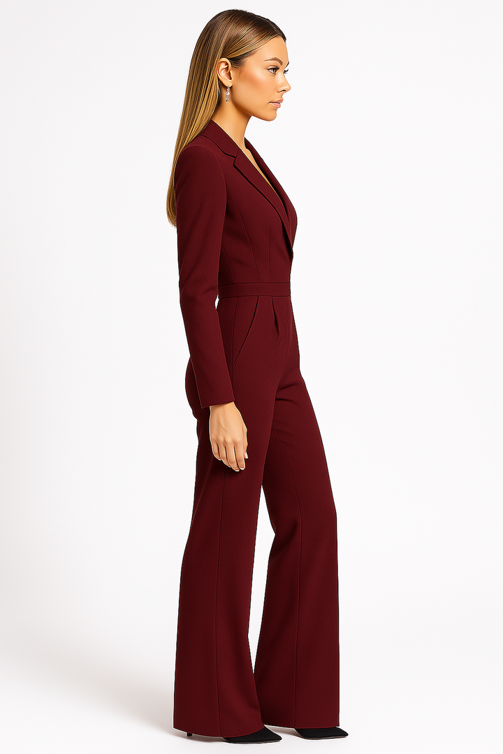 Long Sleeve Wrap Jumpsuit