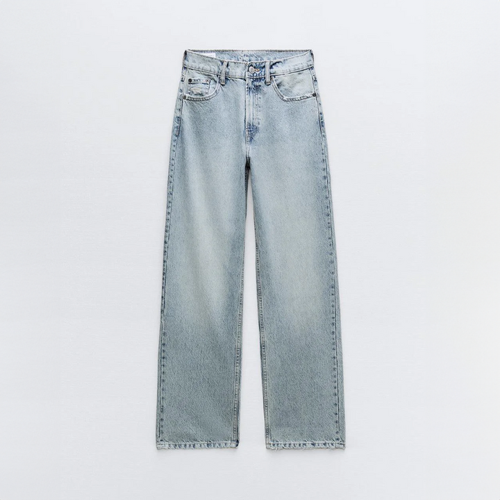 Vintage Ripped Jeans with Unique Patchwork Detail