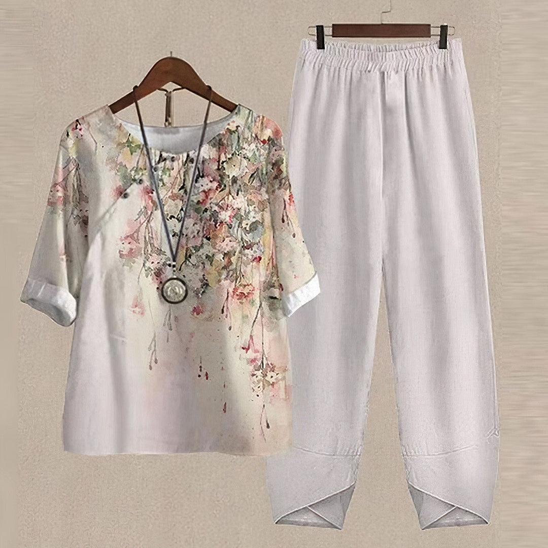Button-Down & Palazzo Pant Set Summer Women's Set