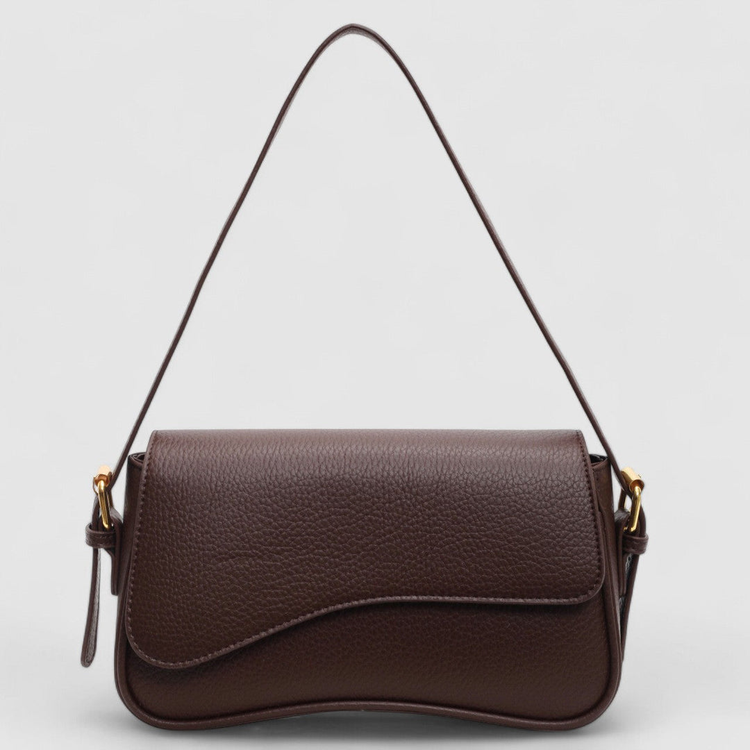 Elegant Wavy Handbag Made from Premium Vegan Leather