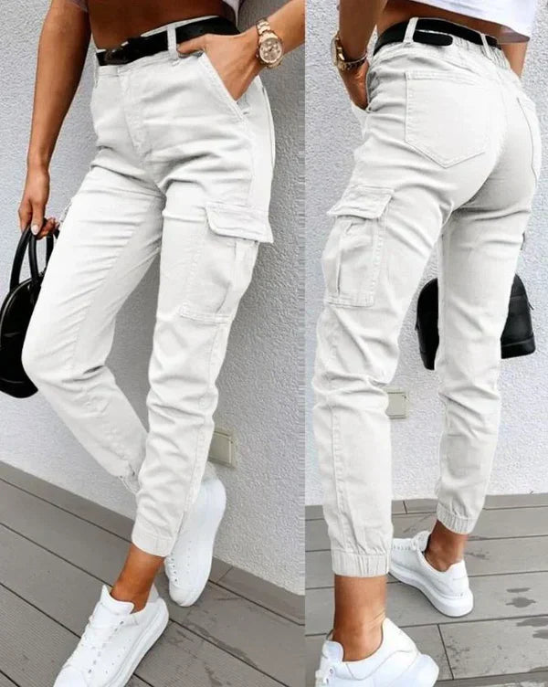 Women’s High Waist Cargo Pants With Multi-Pockets