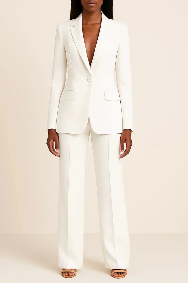 Women’s Suit Set with Long Blazer and Matching Pants