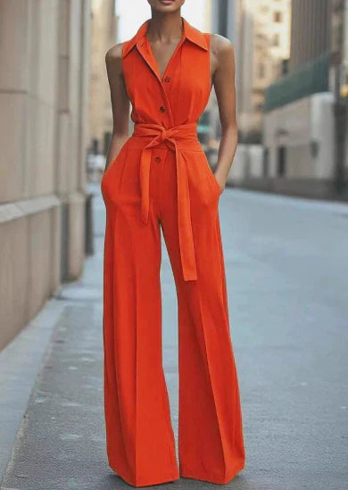 Women’s Relaxed Fit Wide-Leg Jumpsuit Sleeveless Summer Romper