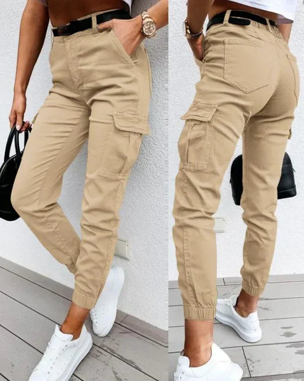 Women’s High Waist Cargo Pants With Multi-Pockets