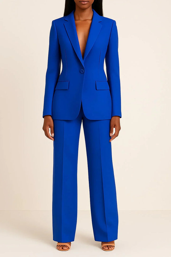 Women’s Suit Set with Long Blazer and Matching Pants