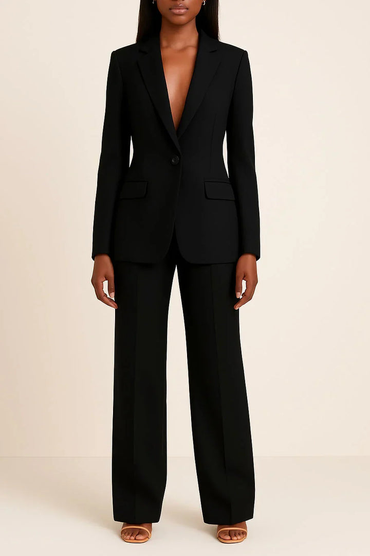 Women’s Suit Set with Long Blazer and Matching Pants