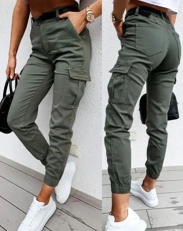 Women’s High Waist Cargo Pants With Multi-Pockets