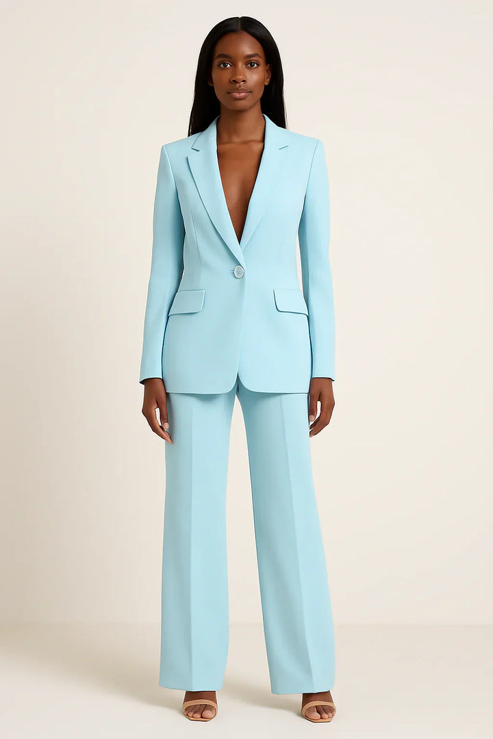 Women’s Suit Set with Long Blazer and Matching Pants