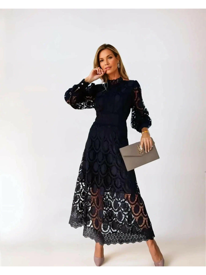 French Lace Dress in Elegant Style