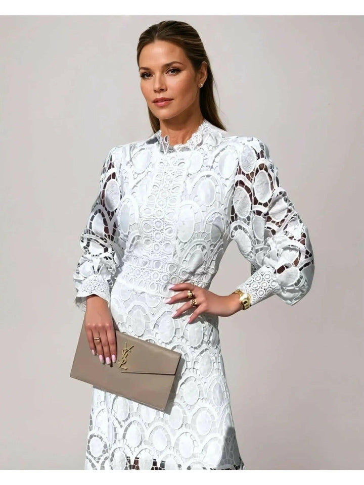 French Lace Dress in Elegant Style