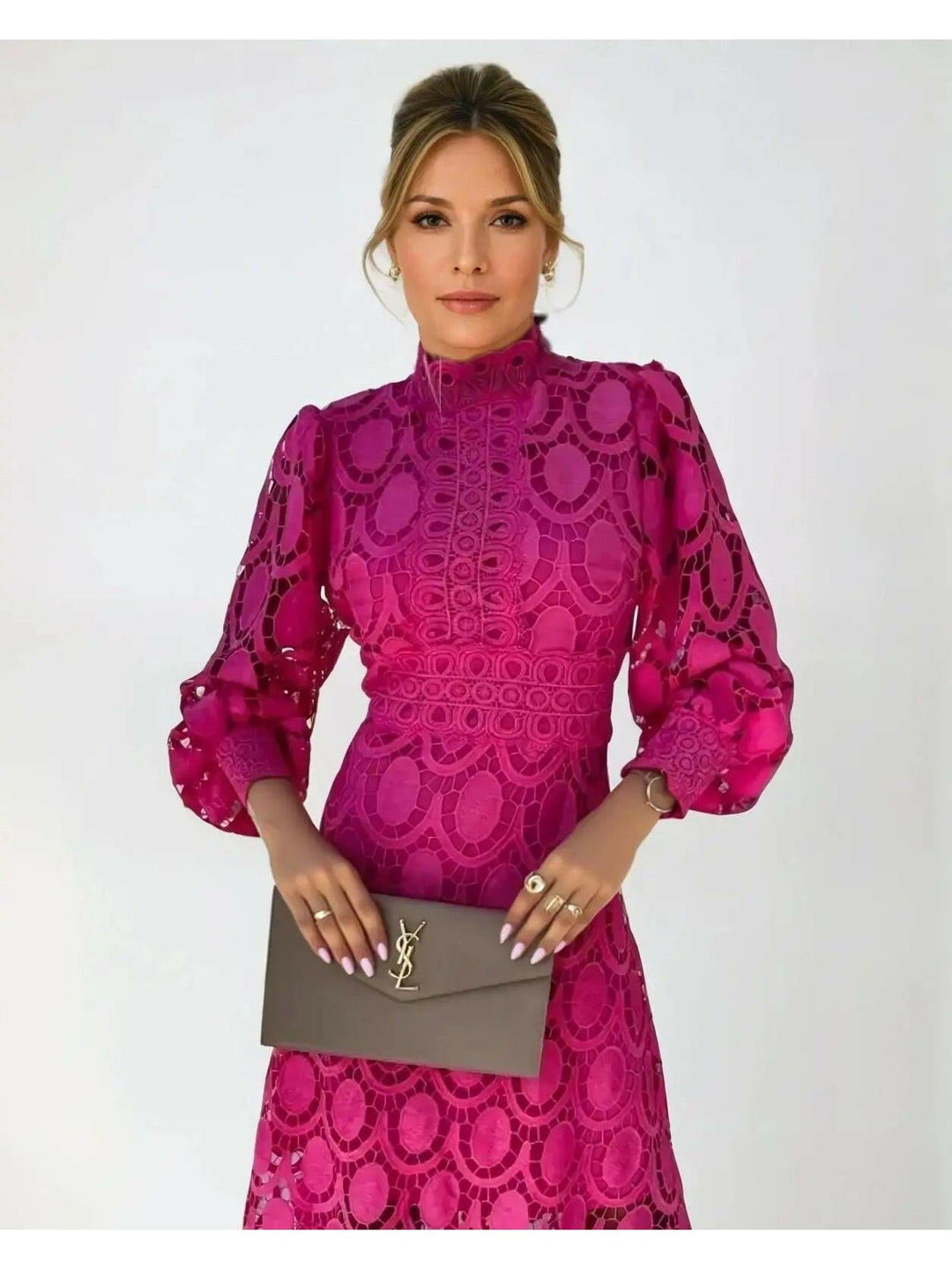 French Lace Dress in Elegant Style