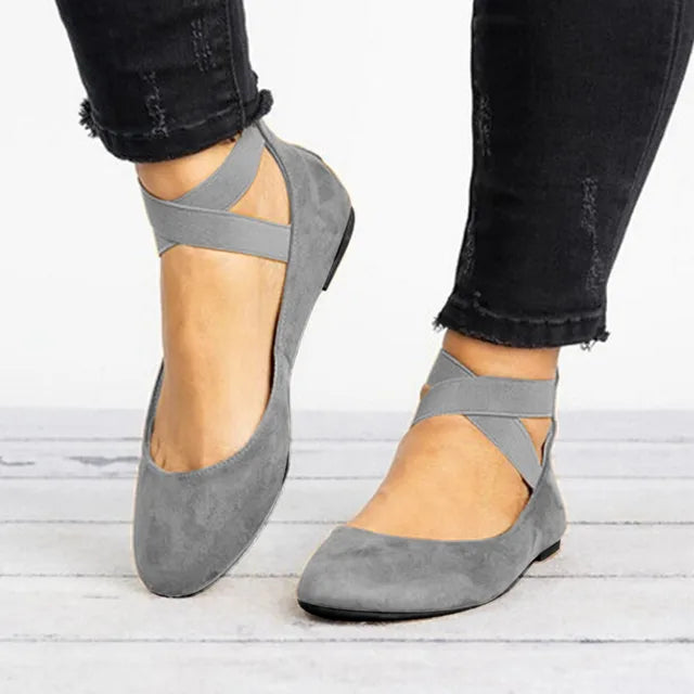Women’s Spring Cross-Strap Ballet Flats