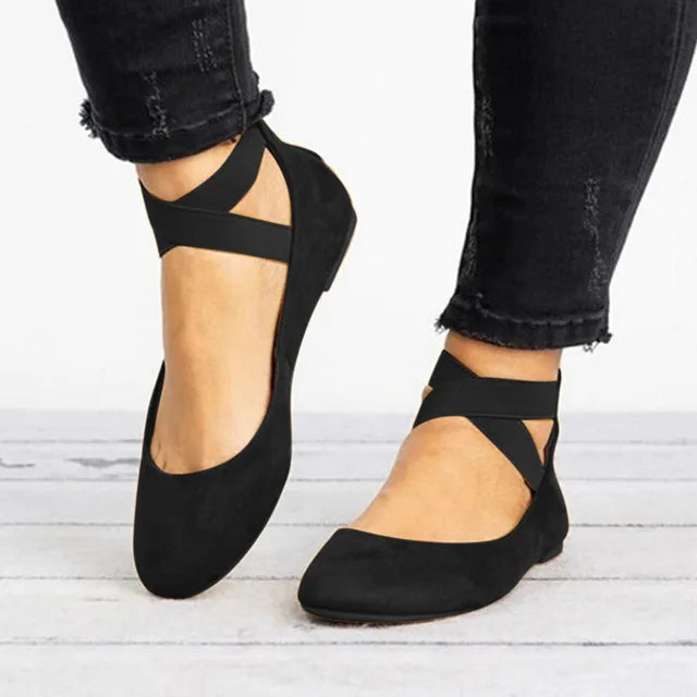 Women’s Spring Cross-Strap Ballet Flats